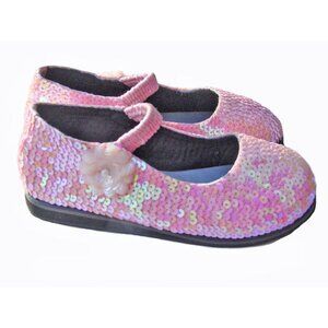 sz 6 Only Coastal projections Sparkly Pink Girls Shoes Ballerina Princess Flats